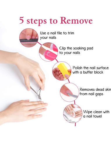 Kit Removedor de Esmalte en Gel Anezus 1045pcs con Clips y Herramientas