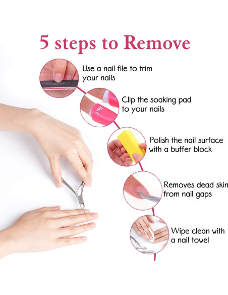 Kit Removedor de Esmalte en Gel Anezus 1045pcs con Clips y Herramientas