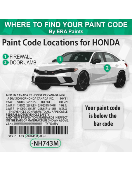 Pintura Automotriz Spray ERA NH731P Perla Negra Cristal 340g