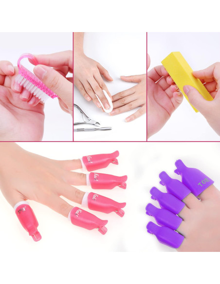 Kit Removedor de Esmalte en Gel Anezus 1045pcs con Clips y Herramientas