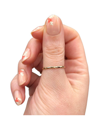 Anillo de Oro Relleno Minimalista 1mm para Mujeres - Tamaño 9