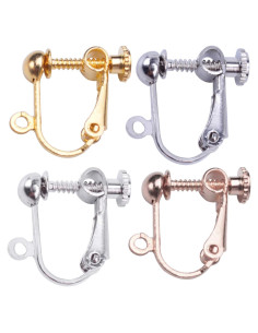 BronaGrand 24 Piezas Pendientes Clip-on No Perforados 4 Colores