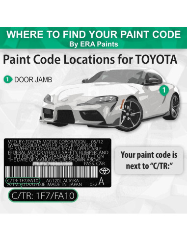 Pintura Automotriz Spray ERA 1D4 Metalizado Toyota 355ml