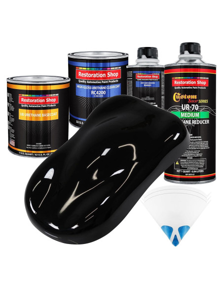 Kit Completo de Pintura Automotriz Restoration Shop 946ml Negro Brillante