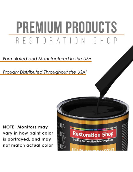 Kit Completo de Pintura Automotriz Restoration Shop 946ml Negro Brillante