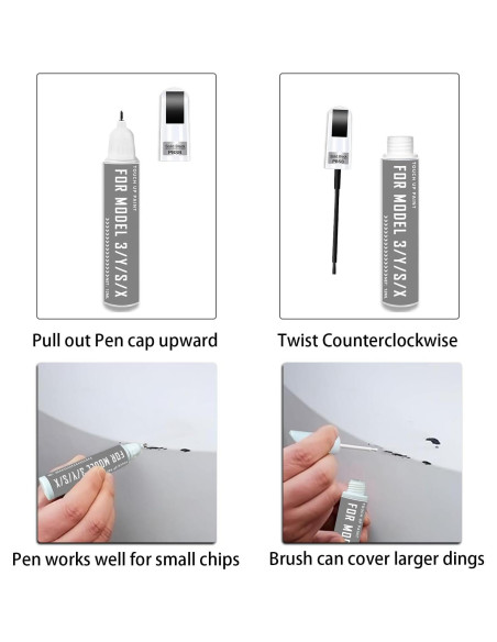 Pintura de Retoque VINBYEE para Tesla Model 3 Y X S - Negro Sólido 12ml