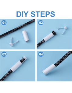 Puntas de Cordones de Aleación PAGOW, 36 Juegos Blancos 2