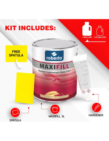 Roberlo Maxifill Relleno de Carrocería 3L + Endurecedor