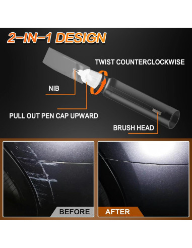 Bolígrafo de Pintura de Retoque SNSIR 0.4 Oz Negro Brillante