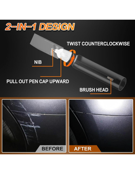 Bolígrafo de Pintura de Retoque SNSIR 0.4 Oz Negro Brillante