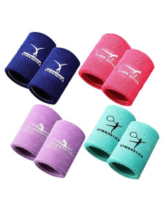 Muñequera de Gimnasia Charniol 4 Pares Coloridos 8x10 cm