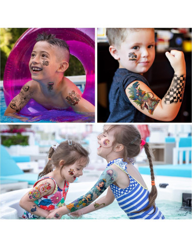 52 Tatuajes Temporales para Niños Gabizafia - Sirena, Dinosaurio