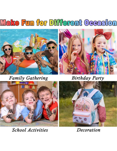 52 Tatuajes Temporales para Niños Gabizafia - Sirena, Dinosaurio