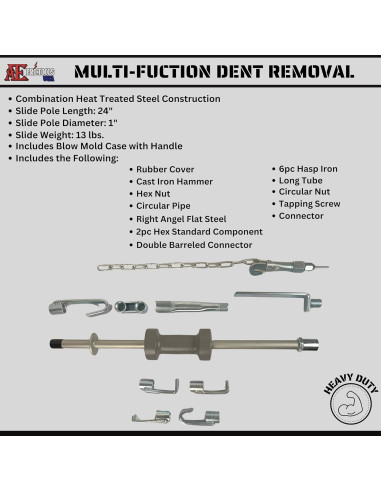 Juego de Extractores de Abolladuras ATE Pro. 18 Piezas con Martillo