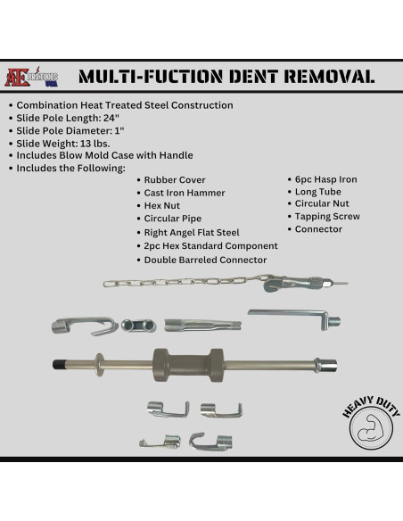 Juego de Extractores de Abolladuras ATE Pro. 18 Piezas con Martillo
