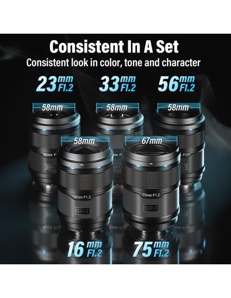 Conjunto de Lentes Autofocus SIRUI Sniper 16-75mm F1.2 APS-C
