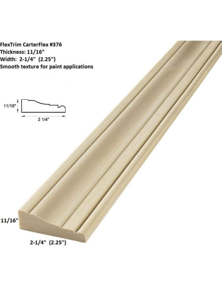 Moldura Flexible Precurvada FLEXTRIM 376 57 mm x 17.5 mm