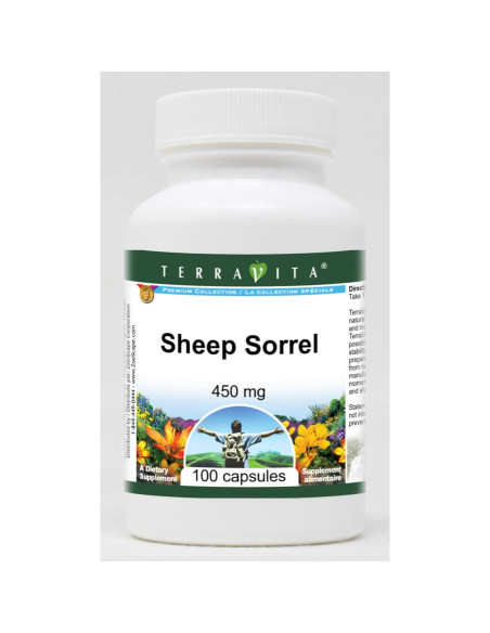 Sorrel de Oveja 450 mg TerraVita 100 Cápsulas Sin Rellenos