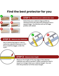 Protector de Borde de Gabinete Cabinet Hero 18" Transparente - Paquete de 4 2