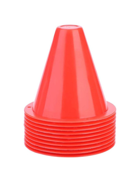 10 Conos de Entrenamiento de Fútbol Rojo - Marcadores de Seguridad