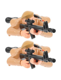 2 Figuras de Soldado Eléctrico Gateador Abaodam 34x14cm