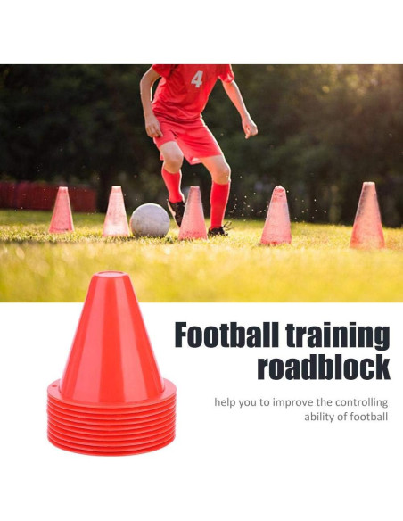 10 Conos de Entrenamiento de Fútbol Rojo - Marcadores de Seguridad