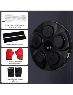 Máquina de Boxeo Musical Montada en Pared FAHKNS Negra 2.56kg 2