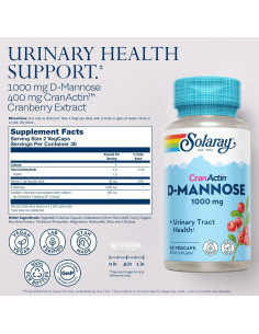 Solaray D-Mannose 1000mg con Arándano CranActin - 60 VegCaps 2