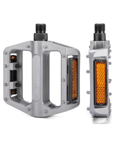 Pedales de Bicicleta KONG MING CAR Aluminio Plata 9/16"