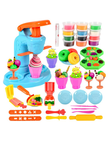 Juego de Masa de Color Crelloci 34 Piezas Máquina de Helados