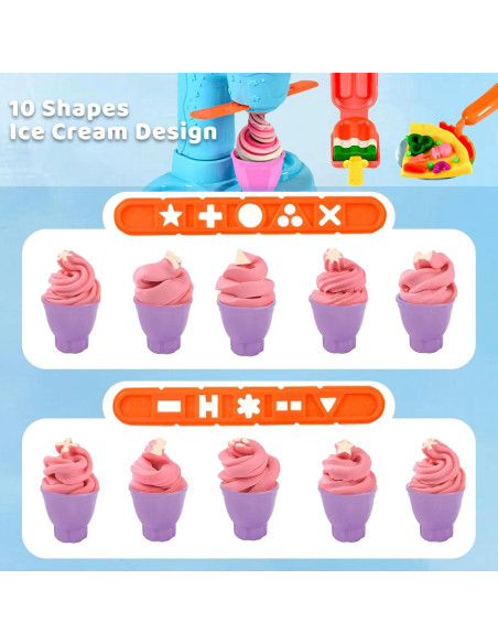 Juego de Masa de Color Crelloci 34 Piezas Máquina de Helados