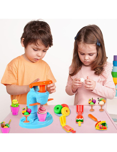 Juego de Masa de Color Crelloci 34 Piezas Máquina de Helados