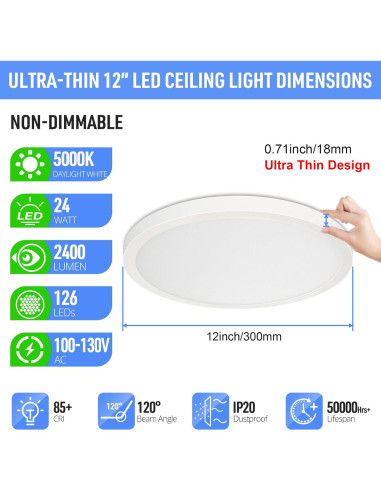 Luz de Techo LED Empotrada SunRider 24W 5000K 2400LM 30cm