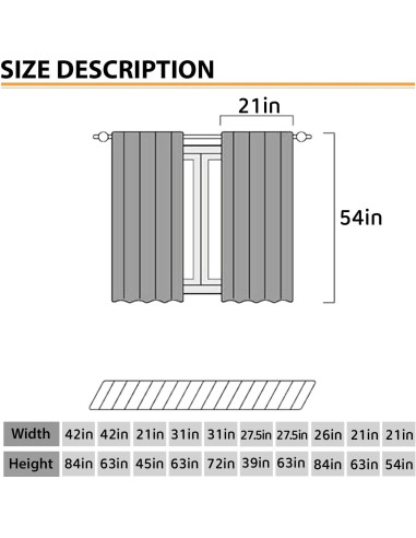 Cortinas de Cocina Lnepty, Pack de 2, 53.34 x 137.16 cm, Camping