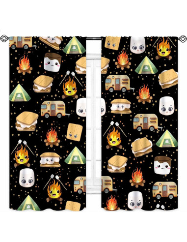 Cortinas de Cocina Lnepty, Pack de 2, 53.34 x 137.16 cm, Camping