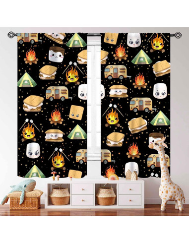 Cortinas de Cocina Lnepty, Pack de 2, 53.34 x 137.16 cm, Camping