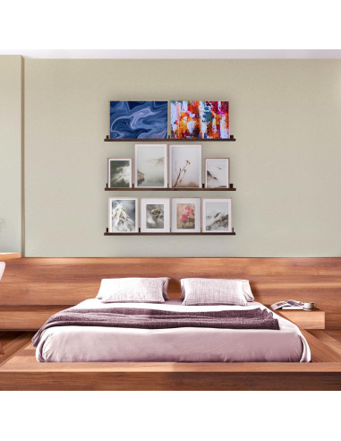 Estanterías Flotantes de Madera AZSKY 48" Nogal Profundo - Juego de 3