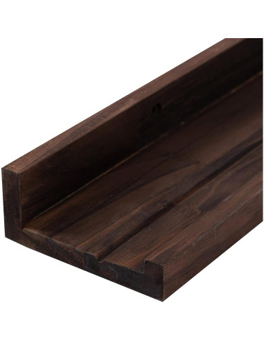 Estanterías Flotantes de Madera AZSKY 48" Nogal Profundo - Juego de 3