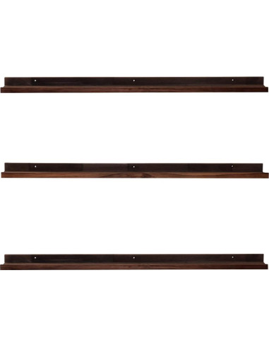 Estanterías Flotantes de Madera AZSKY 48" Nogal Profundo - Juego de 3
