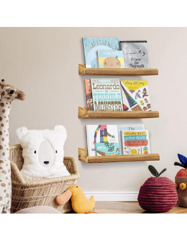 Estanterías Flotantes de Madera COCIVIVRE - Juego de 6 Rústicas
