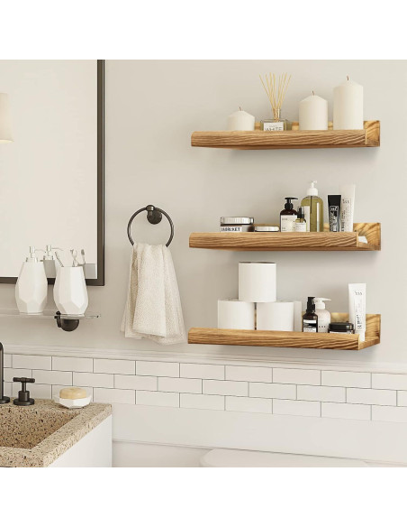 Estanterías Flotantes de Madera COCIVIVRE - Juego de 6 Rústicas