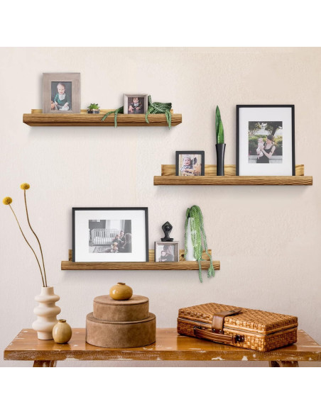 Estanterías Flotantes de Madera COCIVIVRE - Juego de 6 Rústicas