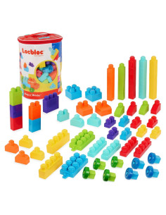 Bloques de Construcción Battat 80 Piezas Coloridas con Ruedas