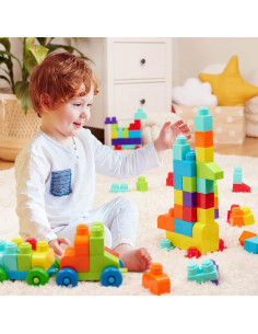 Bloques de Construcción Battat 80 Piezas Coloridas con Ruedas 2