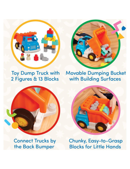 Bloques de Construcción Battat 80 Piezas Coloridas con Ruedas