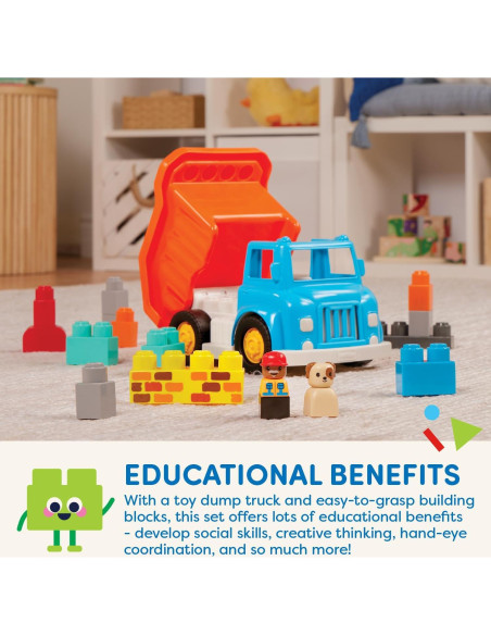 Bloques de Construcción Battat 80 Piezas Coloridas con Ruedas