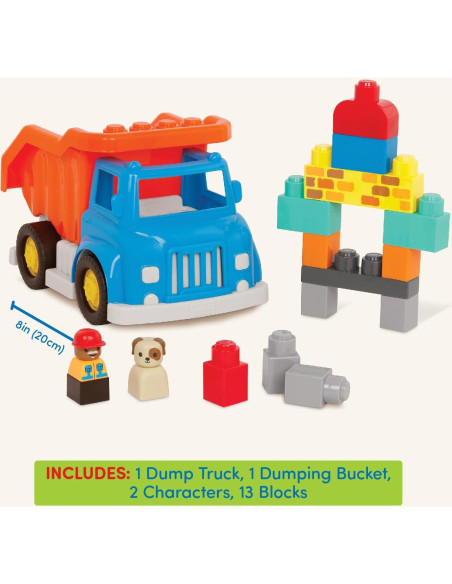 Bloques de Construcción Battat 80 Piezas Coloridas con Ruedas