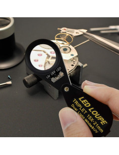 Lupa de Joyero 15x DANOPLUS con LED UV 21mm Triplete 2