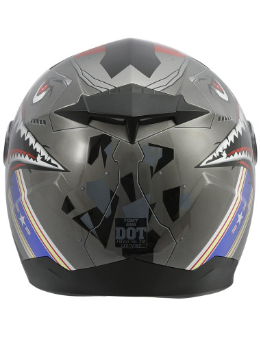 Casco de Motocicleta TCT-MOTORPARTS para Niños Mediano Gris