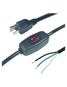 Cable de Alimentación 3m FILSHU 18AWG con Interruptor Negro